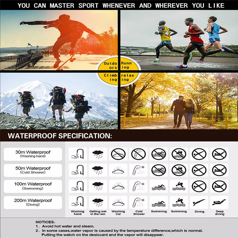 Men Sport Watch Multifunction Military Sports Watch Waterproof Luminous LED Digital Kids Watch Big Dial Student Electronic Watch